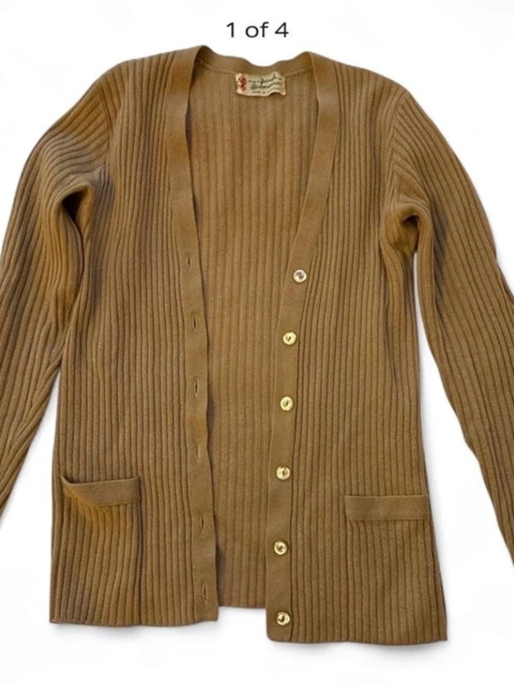 Pringle of Scotland Ribbed Cashmere Cardigan Brown